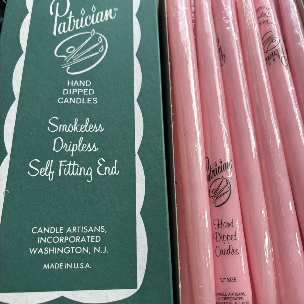 Vintage Pink Taper Candles with Silver Candle Holders